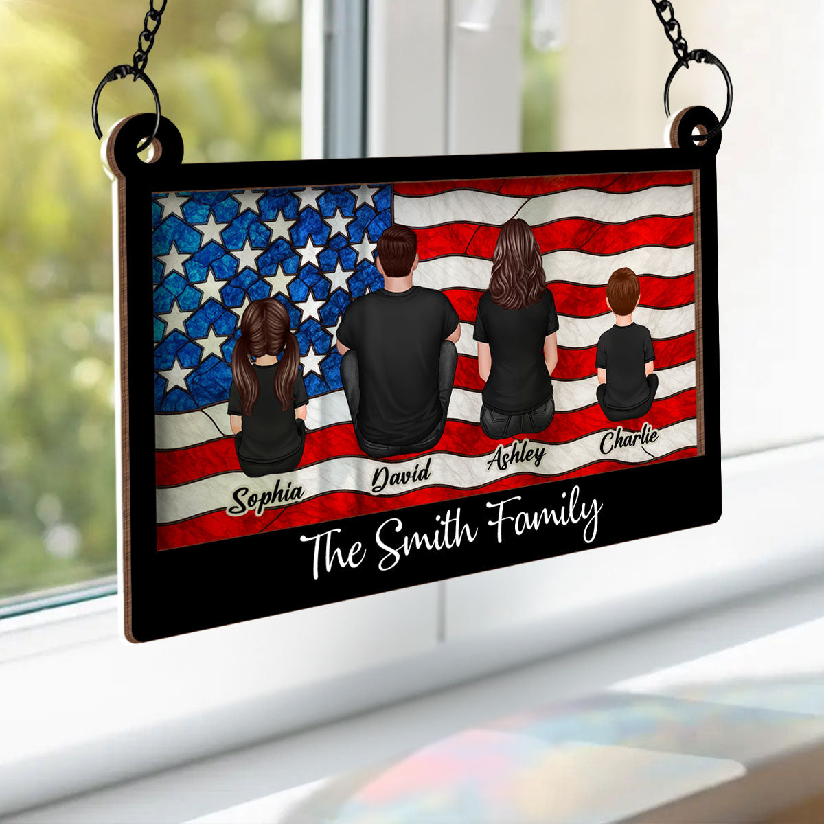 Nation Flag 4th Of July Personalized Suncatcher