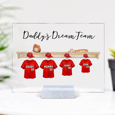 Daddy's Baseball Team Personalized Acrylic Plaque