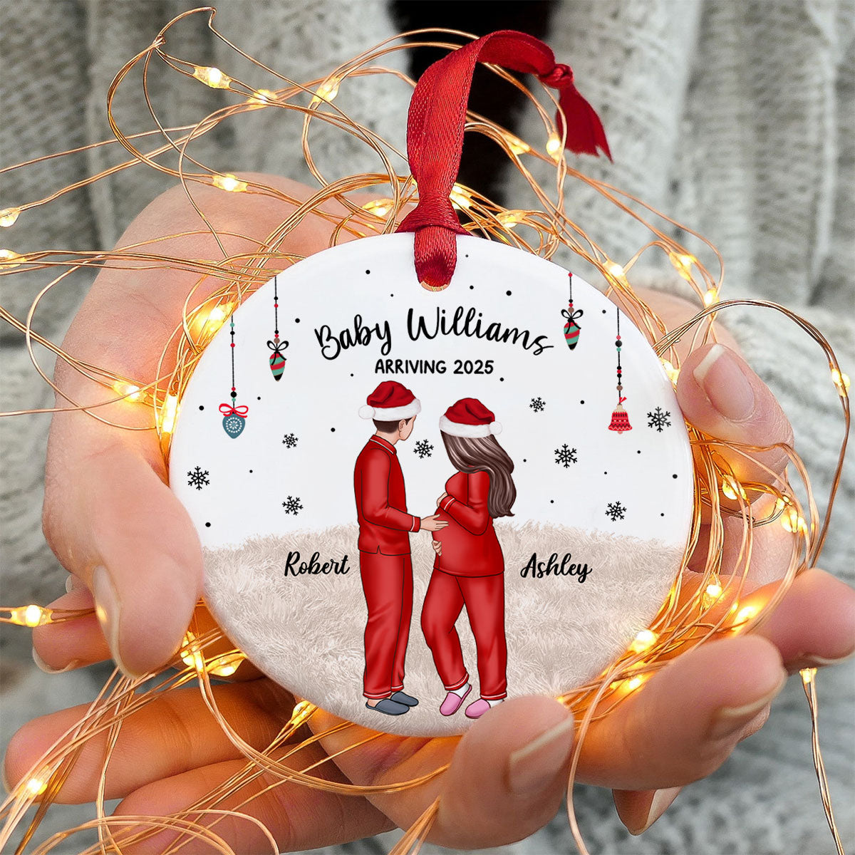 Expecting Parents Christmas Pregnancy - Personalized Ornament - New Mom Gift, Expecting Parent Gift