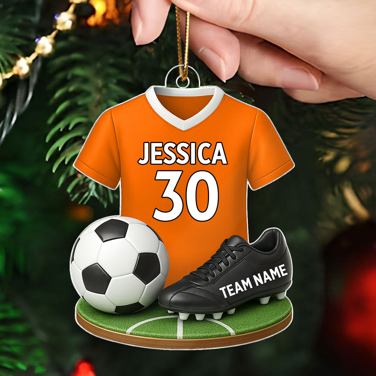 Soccer Kit 3D Effect - Personalized Acrylic Ornament - Christmas Gift For Son, Daughter, Grandkids