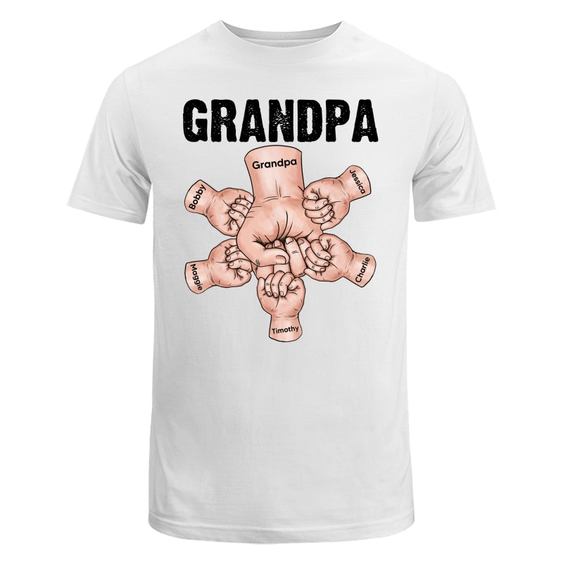 Dad Grandpa And Kids Fist Bump Hands Personalized Shirt