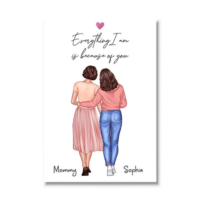 Everything I Am Is Because Of You Gift Personalized Poster