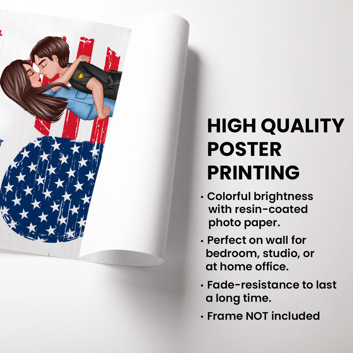 You & Me We Got This Hero Couple Hugging Kissing Nation Flag Heart Personalized Poster, Gift By Occupation, Anniversary Gift For Him, For Her