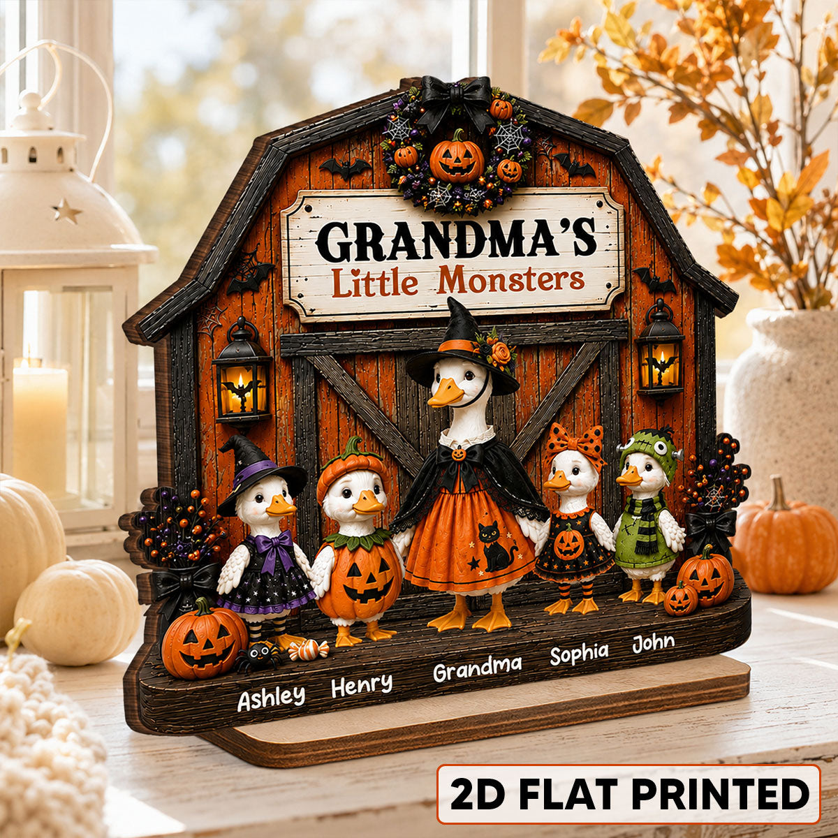 Trending Grandma Goose - Personalized 2-Layered Wooden Plaque - Fall Season Halloween Decoration