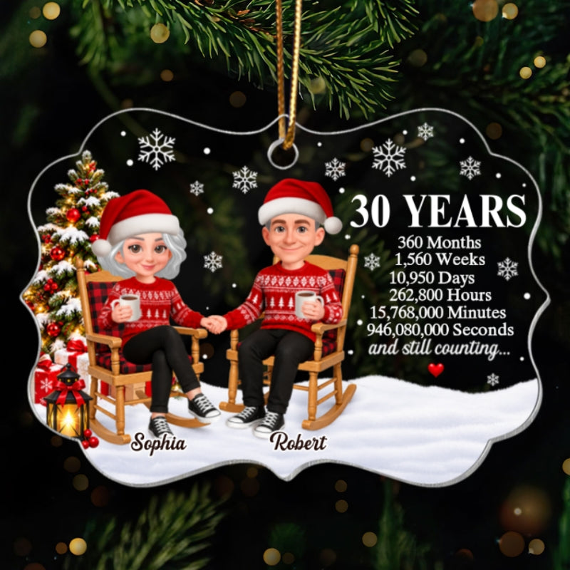 30 40 50 Years & Still Counting - Personalized Acrylic Ornament - Christmas Gift For Wife Husband Dad Mom