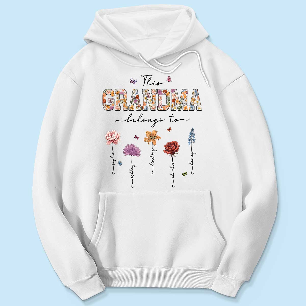 This Grandma Belongs To Vintage Birth Month Flowers Personalized Shirt
