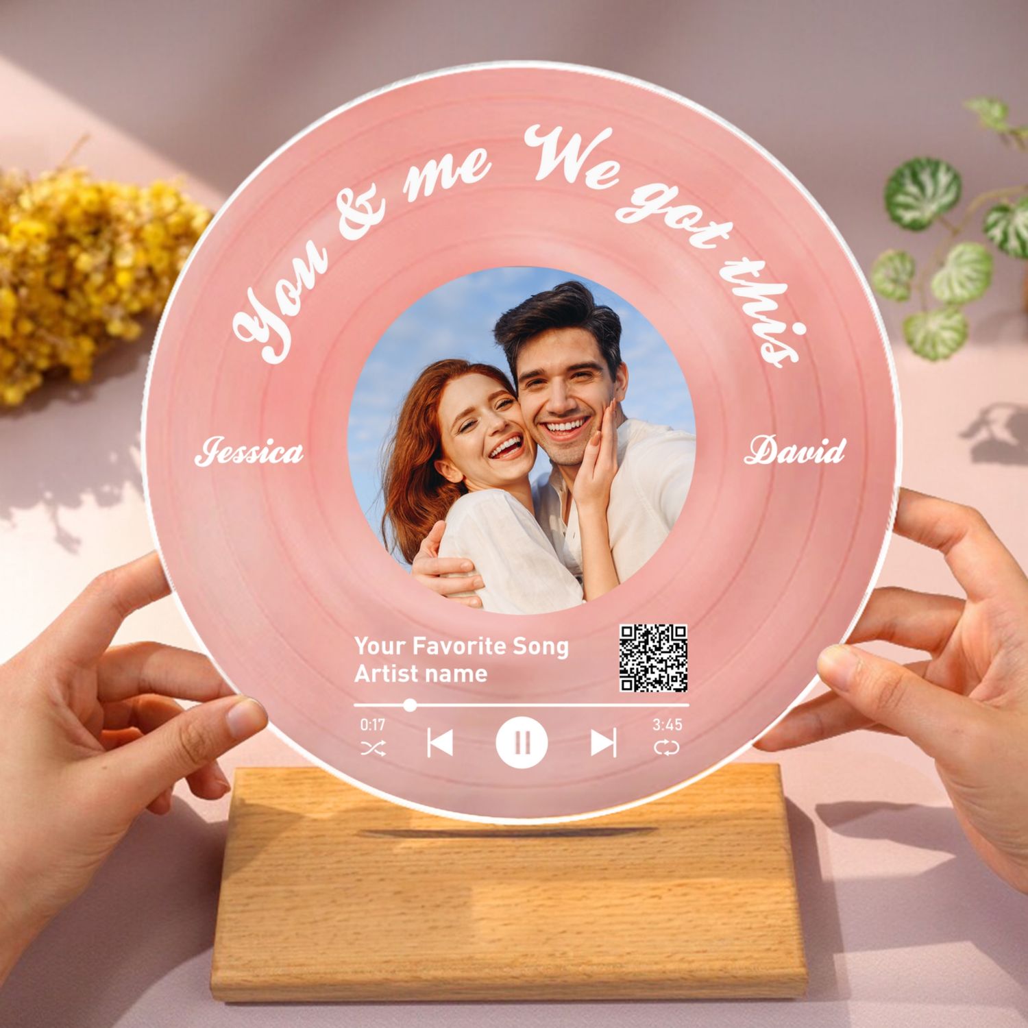 Couple Wedding Song Vinyl Photo Acrylic Song Plaque, Personalized Gift For Her, For Him, Heartfelt Wedding Gift, Anniversary Gift