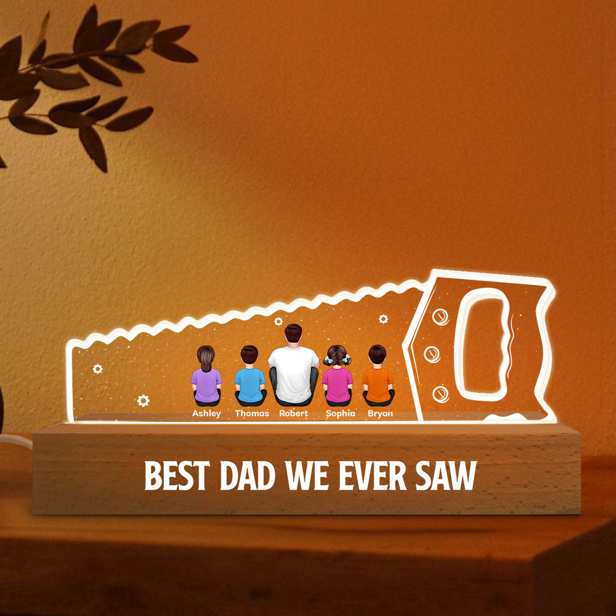 Best Dad Grandpa We Ever Saw Personalized Acrylic LED Night Light