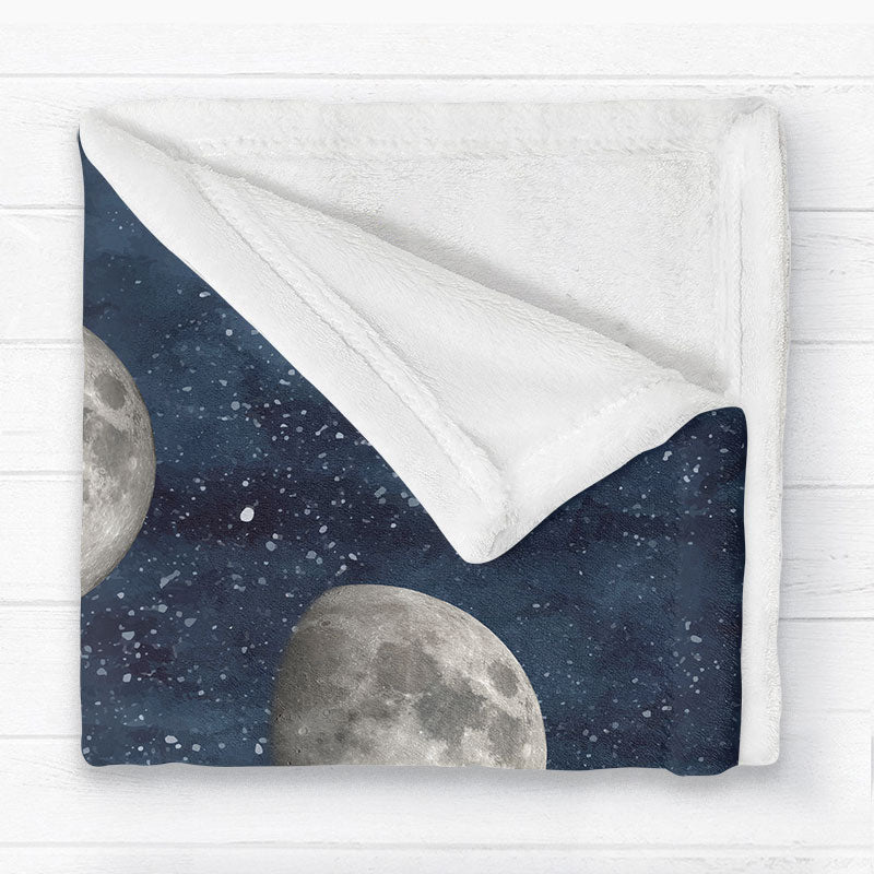 Starry Night Custom Birthday Moon Phase The Day You Became Mom Personalized Blanket, Gift