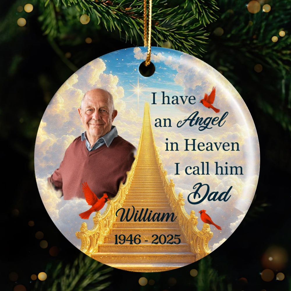Angel in Heaven Memorial Personalized Ceramic Ornament, Sympathy Remembrance Keepsake