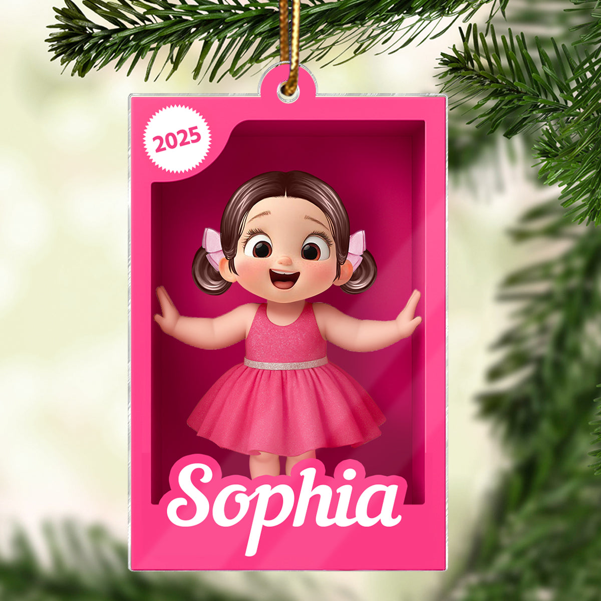 Personalized Kid In Toy Box 3D Acrylic Ornament, Christmas Gift For Kids, Grandkids