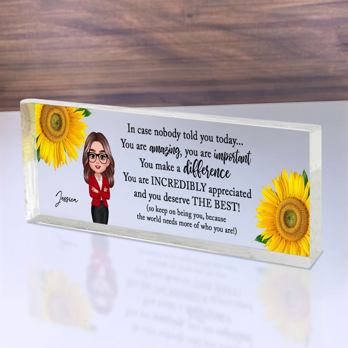 You Are Incredibly Appreciated Coworker Colleagues Affirmations Personalized Acrylic Desk Name Plate, Teacher Appreciation Gift, Retirement Gift For Coworkers, Boss, Teachers