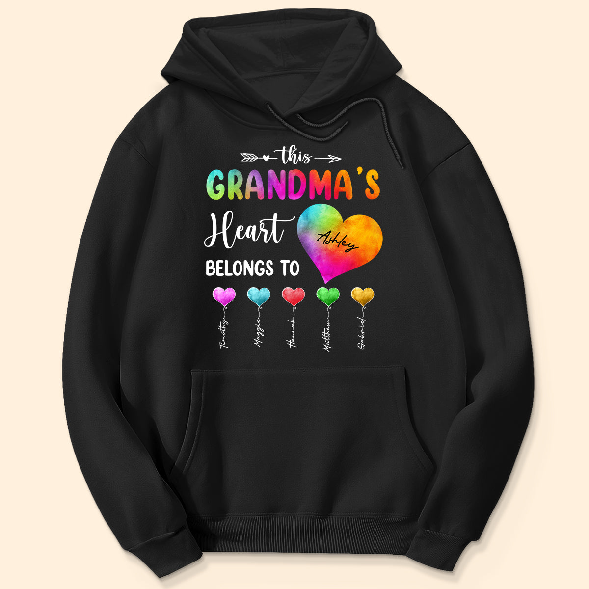 Colorful Patterned This Grandma Heart Belongs To Personalized Shirt