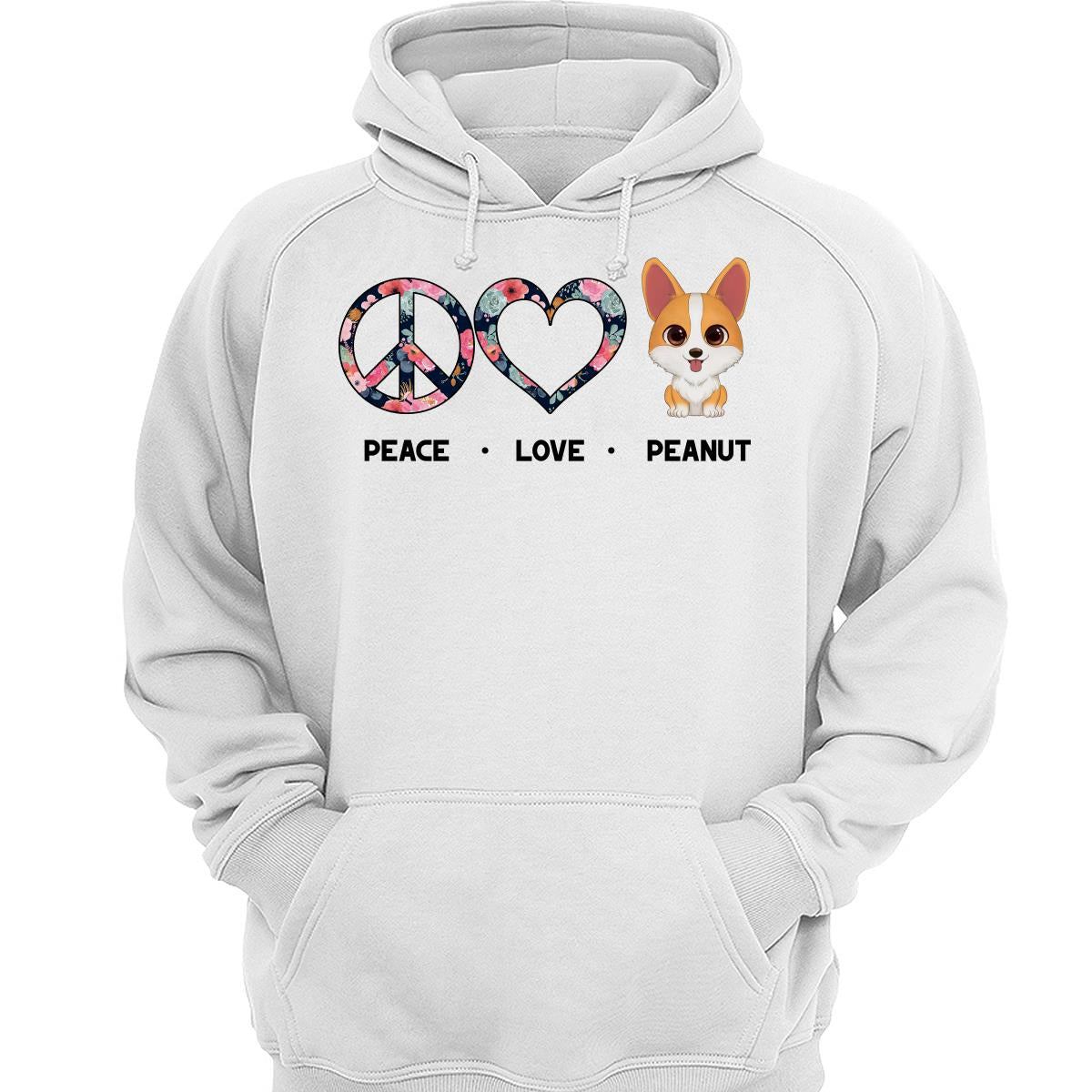 Peace Love Cute Watercolor Dog Cat Gift For Pet Lover Personalized Shirt
