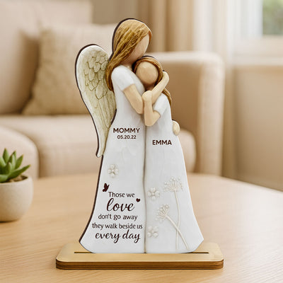 Those We Love Don't Go Away Mom Dad 3D Effect Personalized Standing Wooden Plaque, Sympathy gift, Memorial keepsake