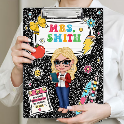 Custom Teacher Clipboard Composition Book With Name, Personalized Teacher Gifts, Teacher Appreciation, Back To School Gift