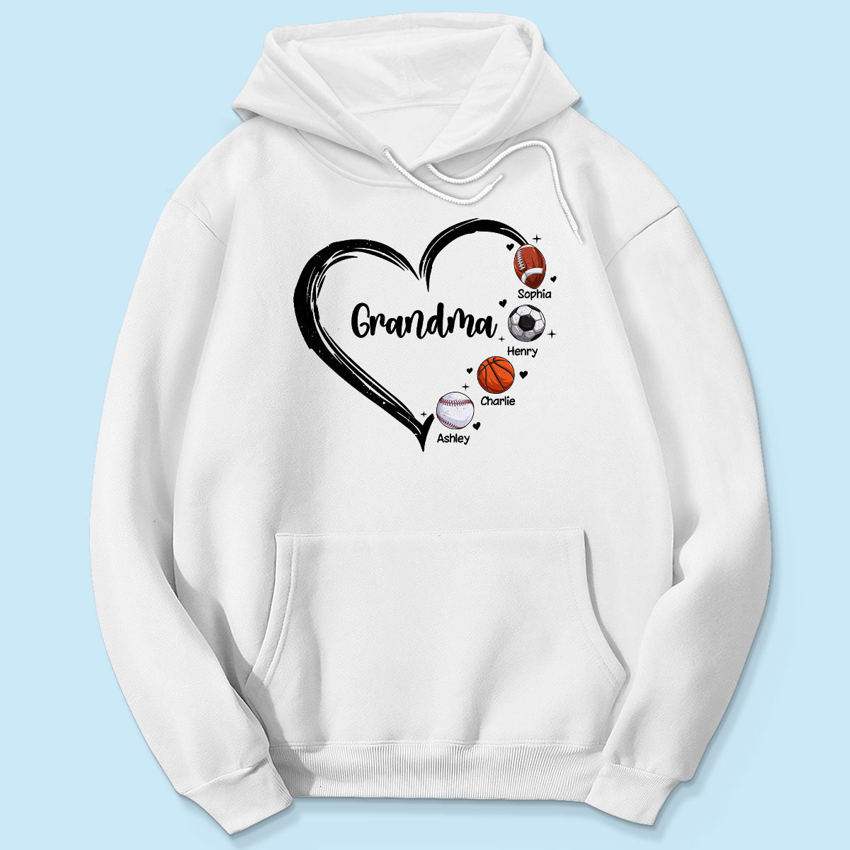 Sport Grandma Mom Heart Personalized Shirt