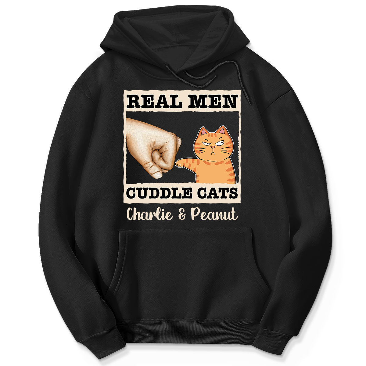 Real Men Cuddle Cats Fist Bump Funny Cute Cats Gift For Cat Dad Personalized Shirt