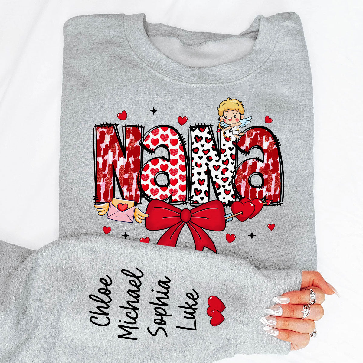 Grandma  Personalized Sleeve Printed Sweatshirt,  Gift For Grandma