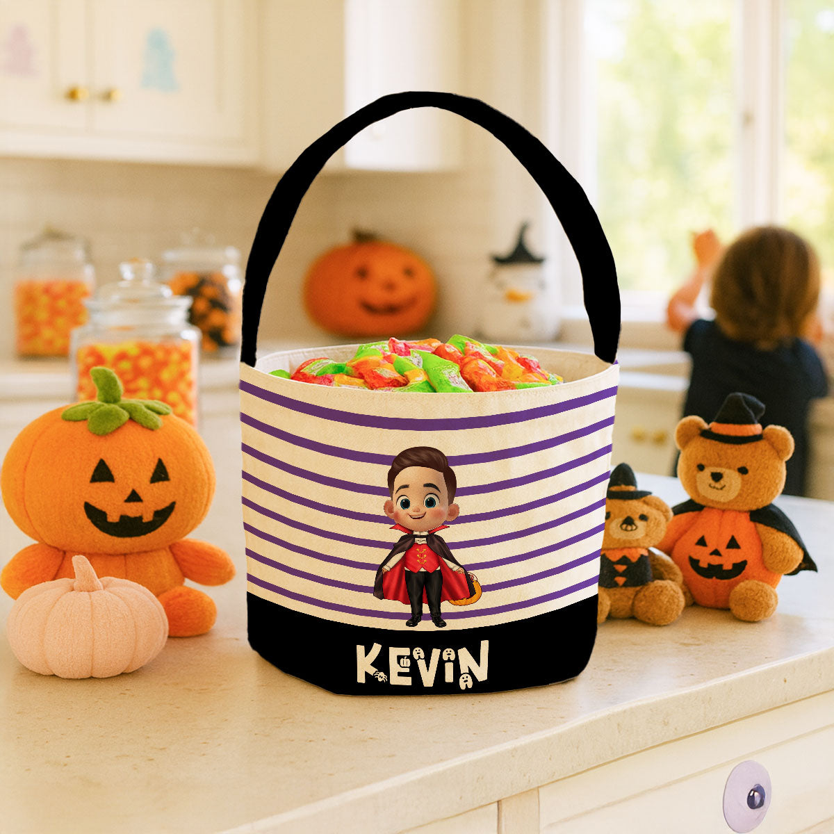 Cute 3D Halloween Cartoon Kids Personalized Trick or Treat Basket
