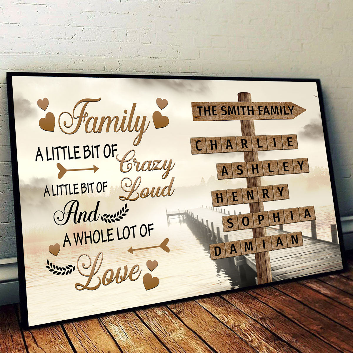 Family A Little Bit Of Crazy Crossword Puzzle Art Personalized Poster