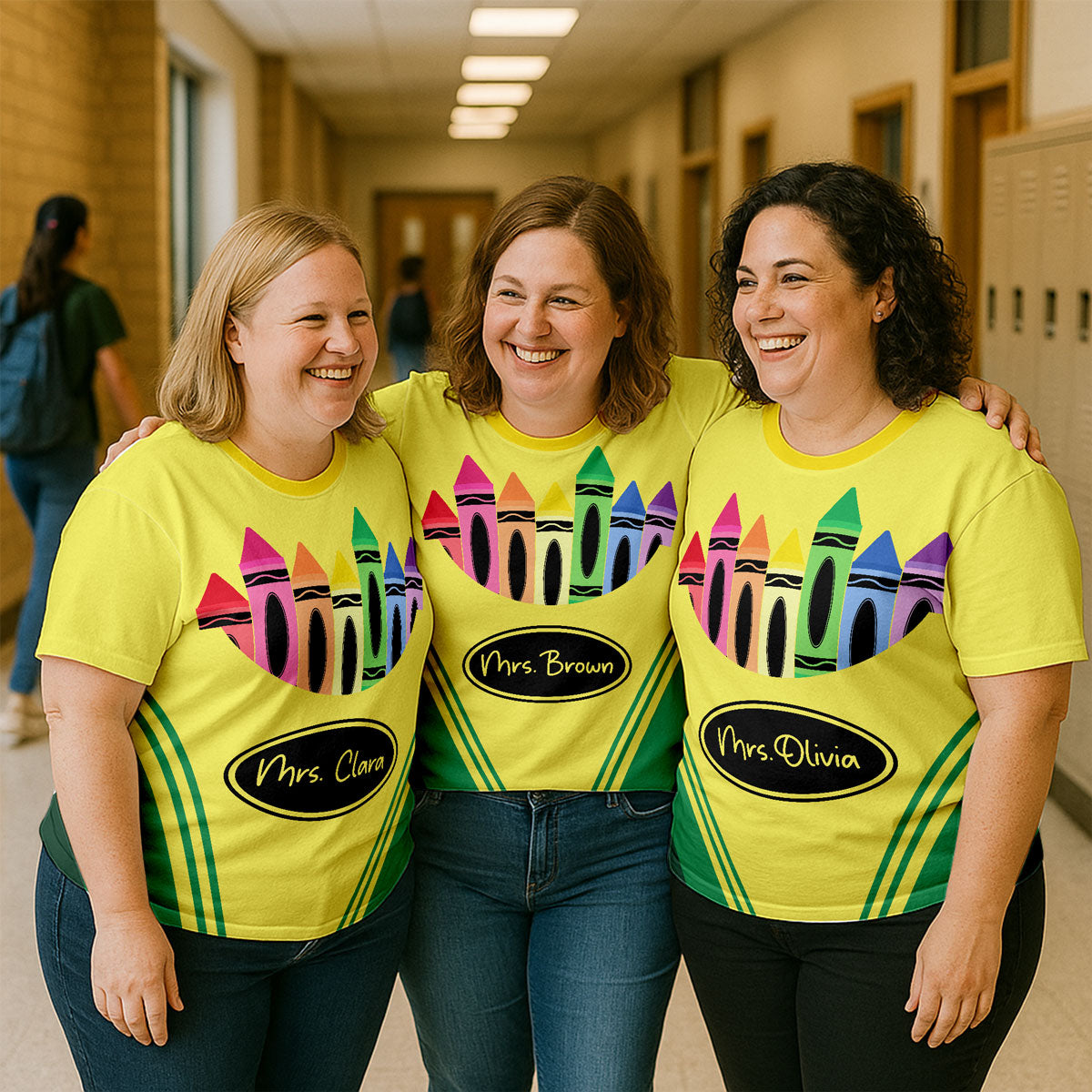 Crayon Box Theme Personalized Group Matching Shirt, Halloween Costume For Teachers