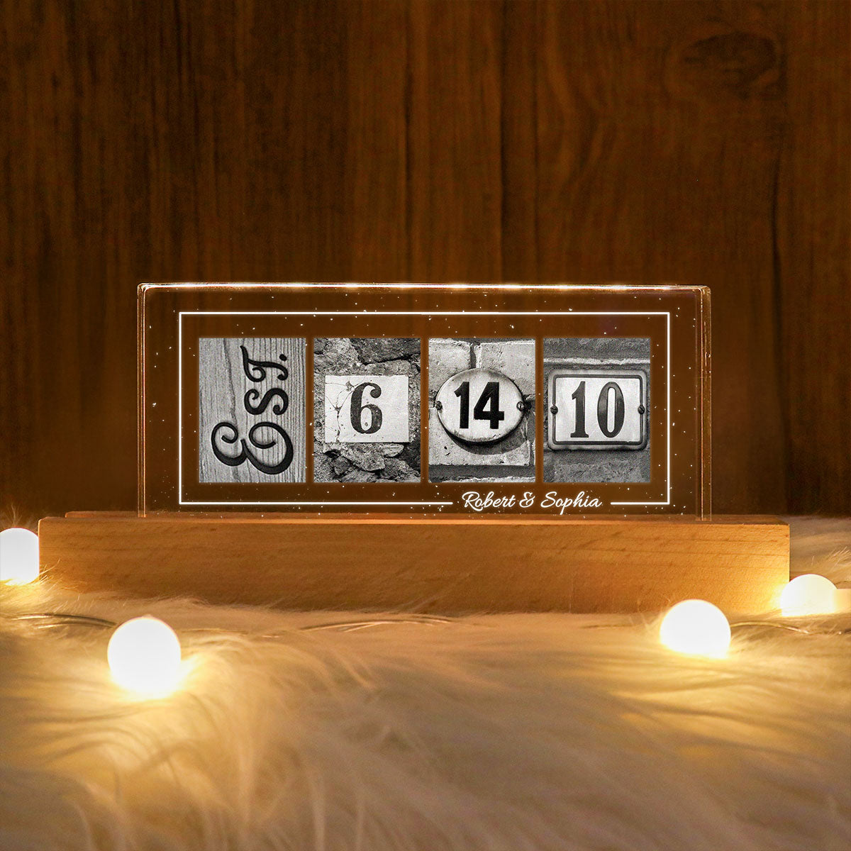 Wedding Date, Engagement Dad, Anniversary Date Personalized Acrylic Block LED Night Light, Gift for the Couple, Wedding Gift Sign, Anniversary Gift, Valentines Gift, Gift for Him, for Her