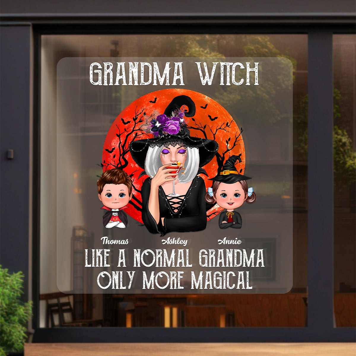 Grandma Witch Like Normal Grandma More Magical Halloween Personalized Decal, Halloween Decoration