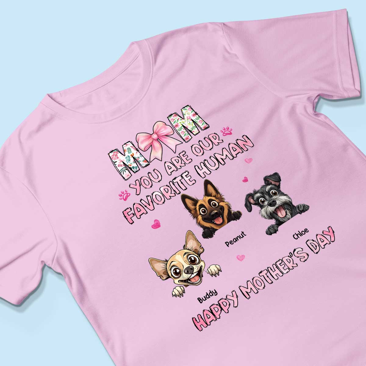 Mom You're My Favorite Human Happy Mother's Day Personalized Shirt For Dog Moms