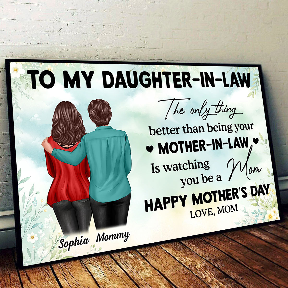 To My Daughter-In-Law Happy Mother's Day Personalized Poster, Gift For Daughter-In-Law
