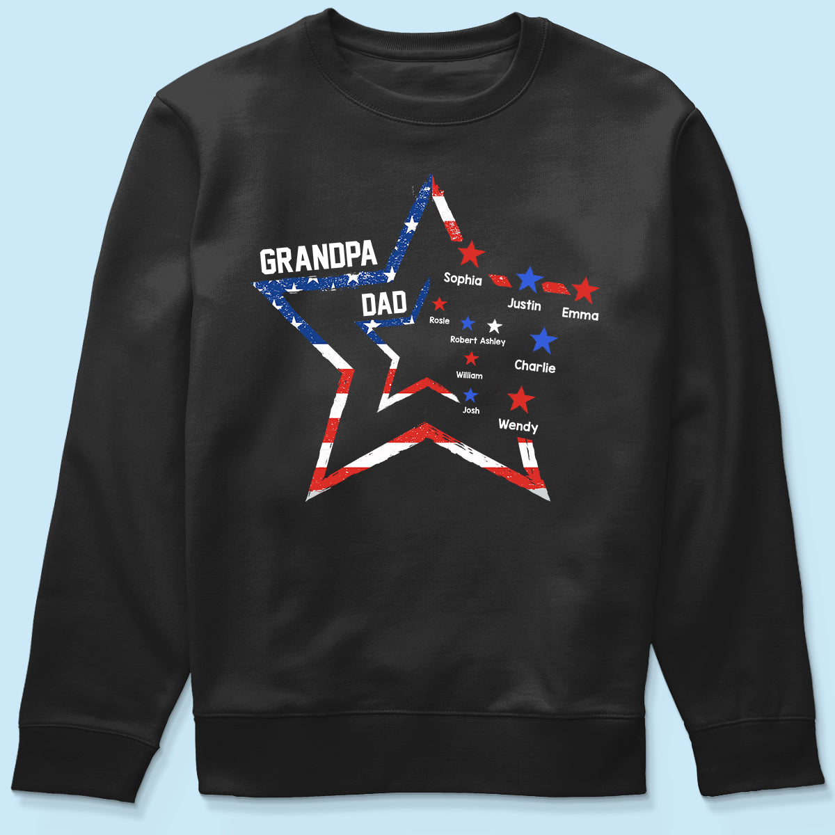 4th of July Dad Papa Grandpa Stars In Star Personalized Shirt