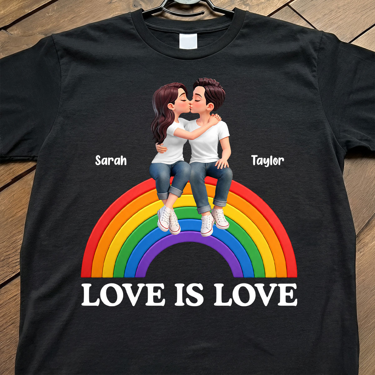 LGBT+ Couple Love Is Love - Personalized Shirt - Matching Shirts For Couple, Happy Pride Month