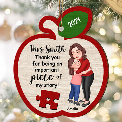 Thank You For Being An Importance Piece Teacher Appreciation Gifts Personalized Wooden Ornament