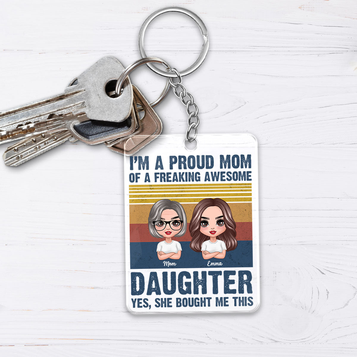 Proud Mom Dad Husband Wife Gift For Family Personalized Acrylic Keychain