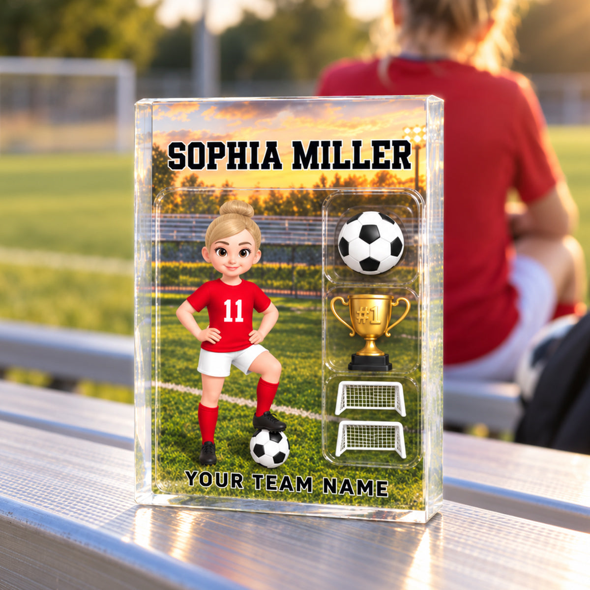 Cool Soccer Player 2D Flat Printed - Personalized Acrylic Block Plaque - Cool Unique Christmas Gift For Soccer Players, Son, Daughter, Grandson, Granddaughter