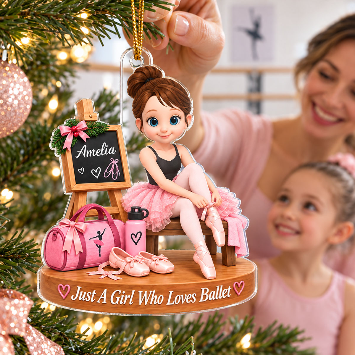 Just a Girl Who Loves Ballet - Personalized Acrylic Ornament - Christmas Gift for Daughter,Granddaughter