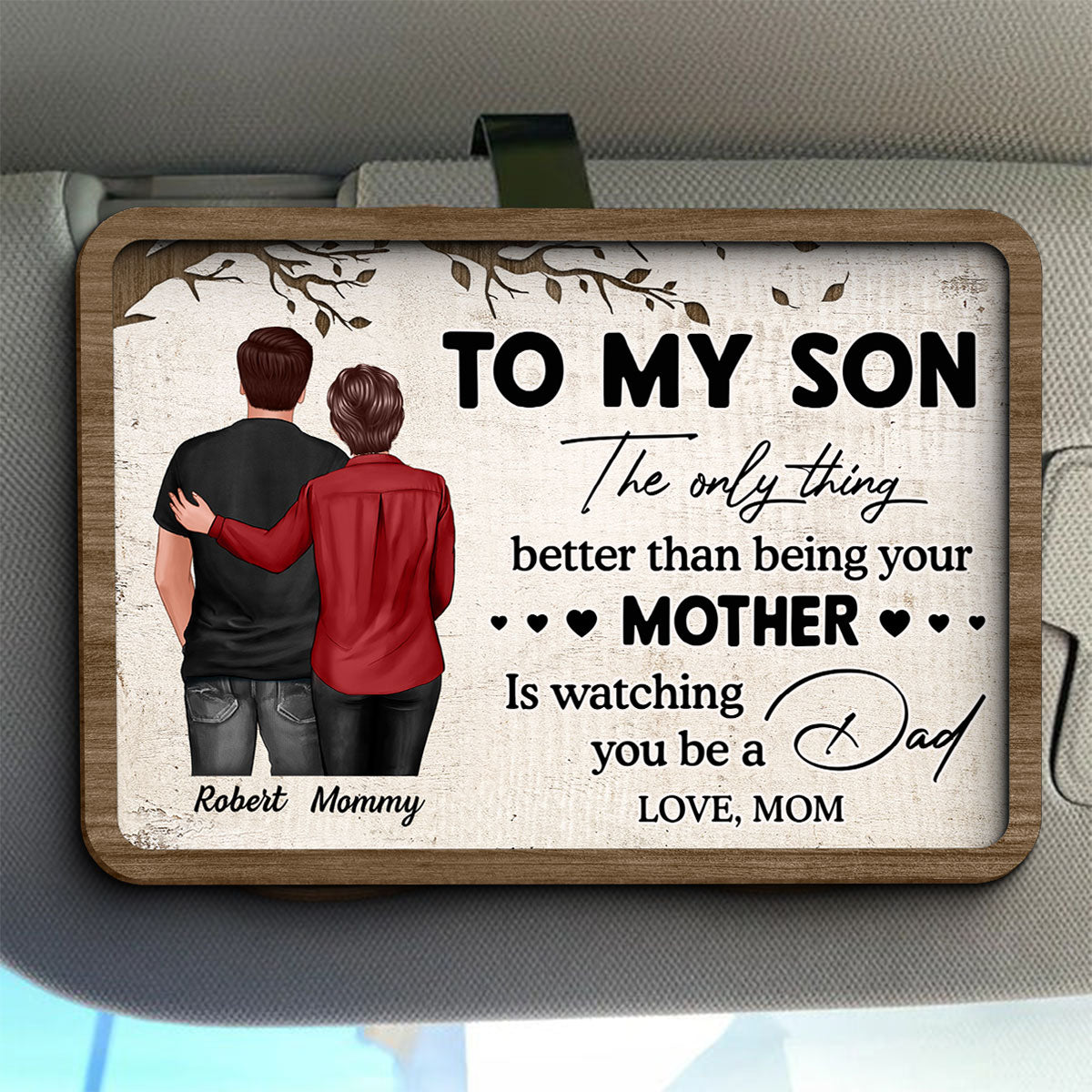 To My Son From Mom Watching You Be A Dad Personalized Car Visor, Father's Day Gift For Son