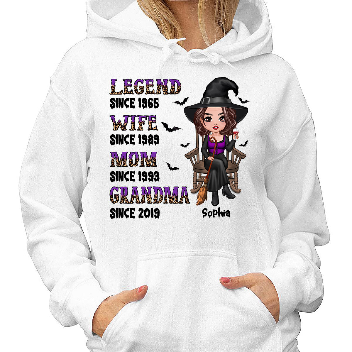 Halloween Grandma Mom Sitting Legend Personalized Shirt