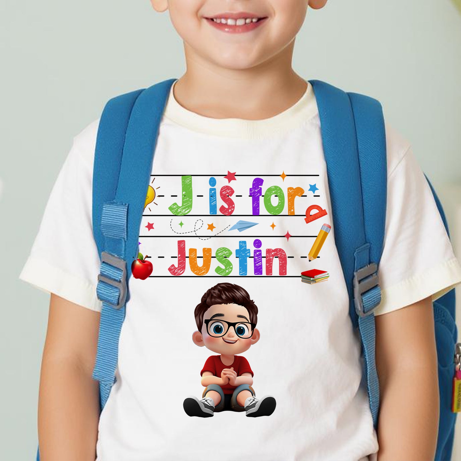Custom Name  Back To School Kids Shirt, Personalized Alphabet Kids Shirt