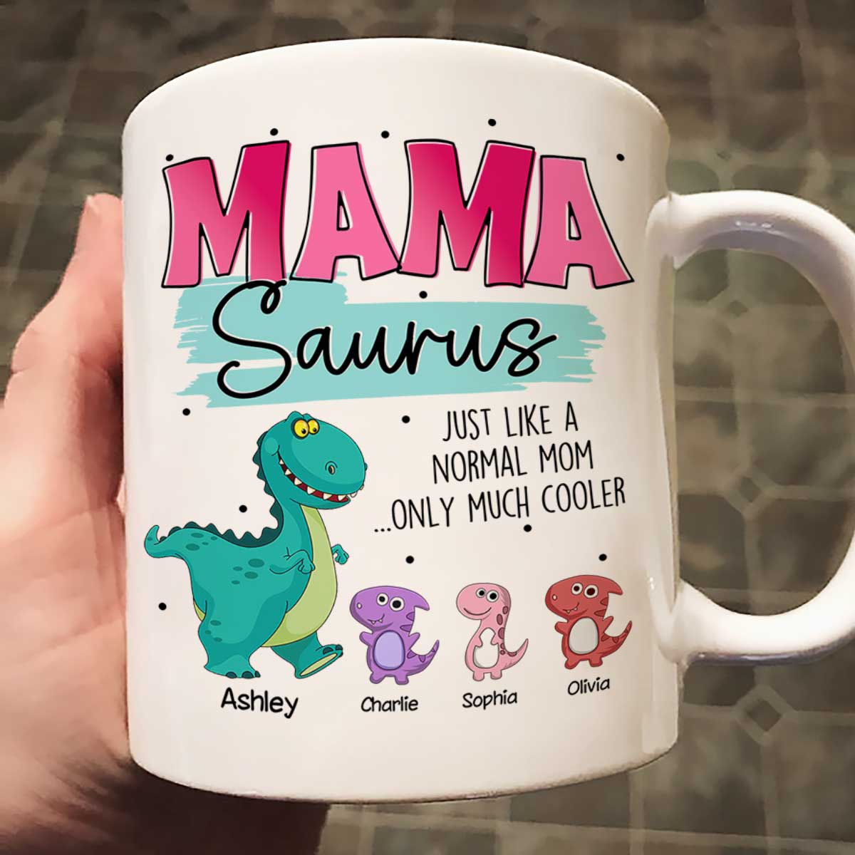 Grandmasaurus Mamasaurus Cute Dinosaurs Mother‘s Day Gift For Mom Grandma Personalized Mug