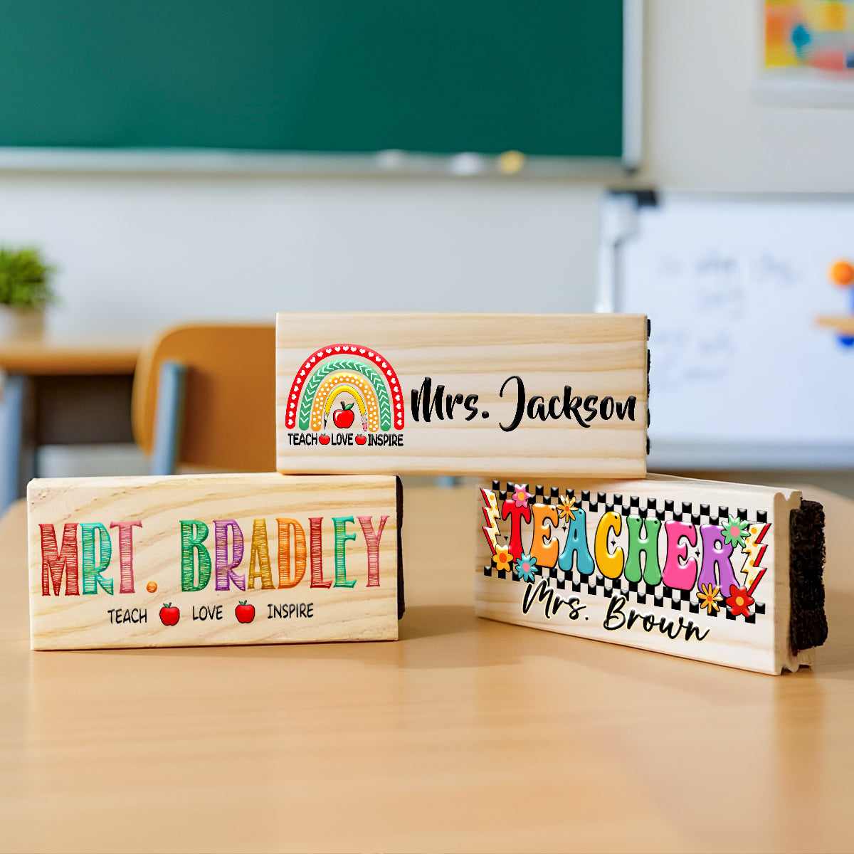 Personalized Teacher Whiteboard Eraser, Custom Teacher Appreciation Gifts, Chalkboard Eraser with Marker, Preschool Teacher Name gifts