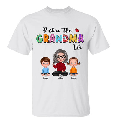 Rockin‘ Grandma Life Colorful Pattern Personalized Shirt