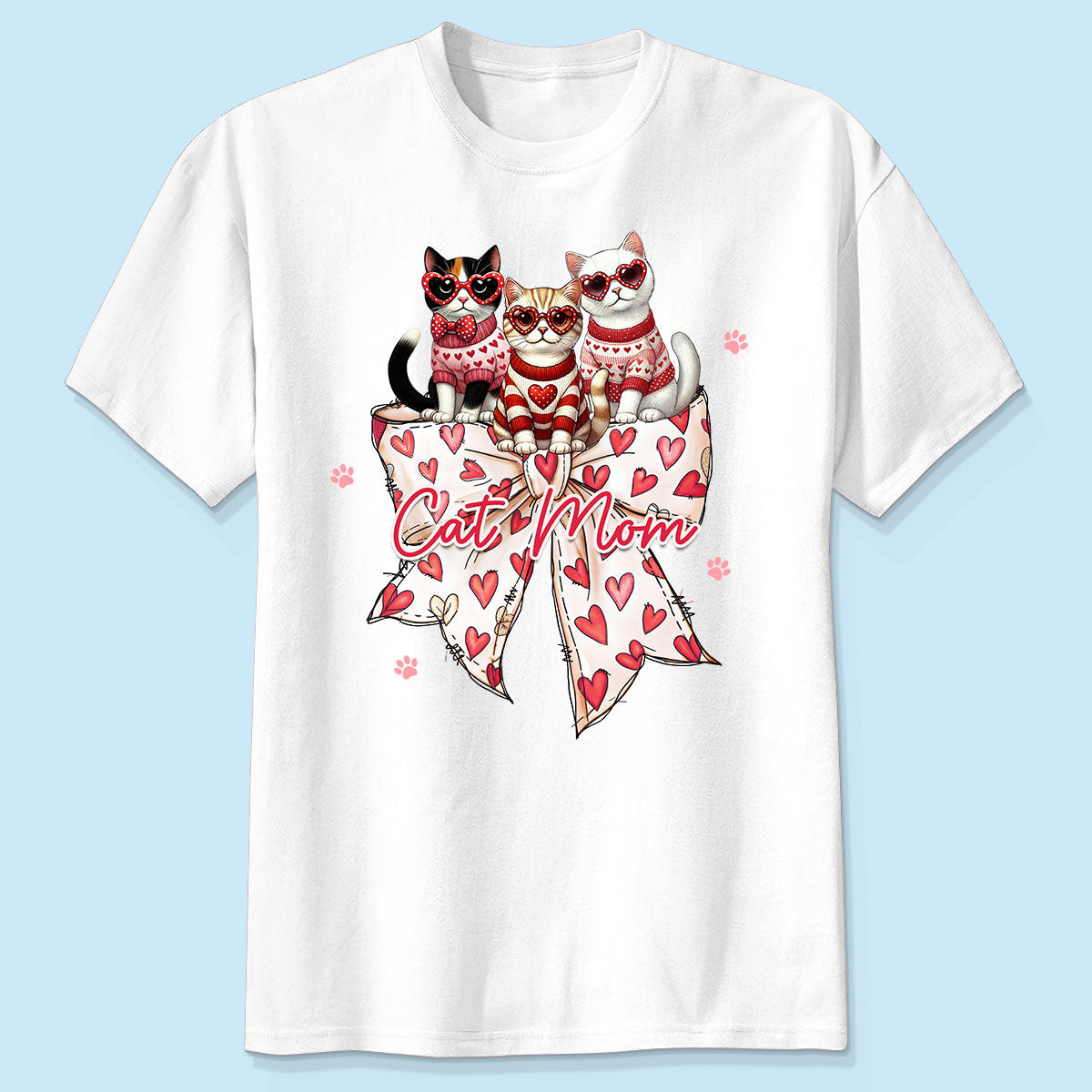 Coquette Bow  Cat Personalized Shirt, Gift for Cat Moms