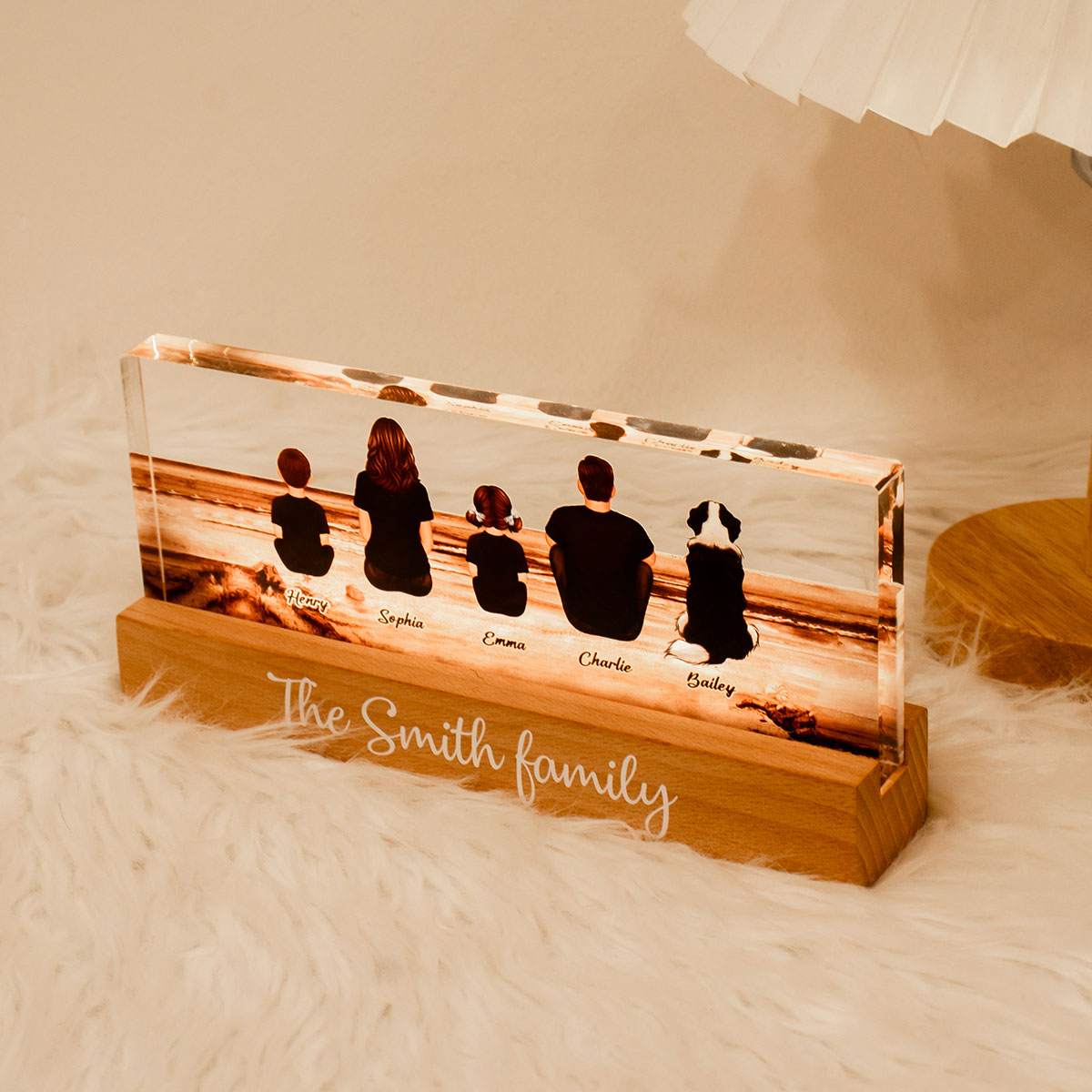 Together Forever Family – Personalized Acrylic Block LED Night Light – Heartfelt Home Decor Gift
