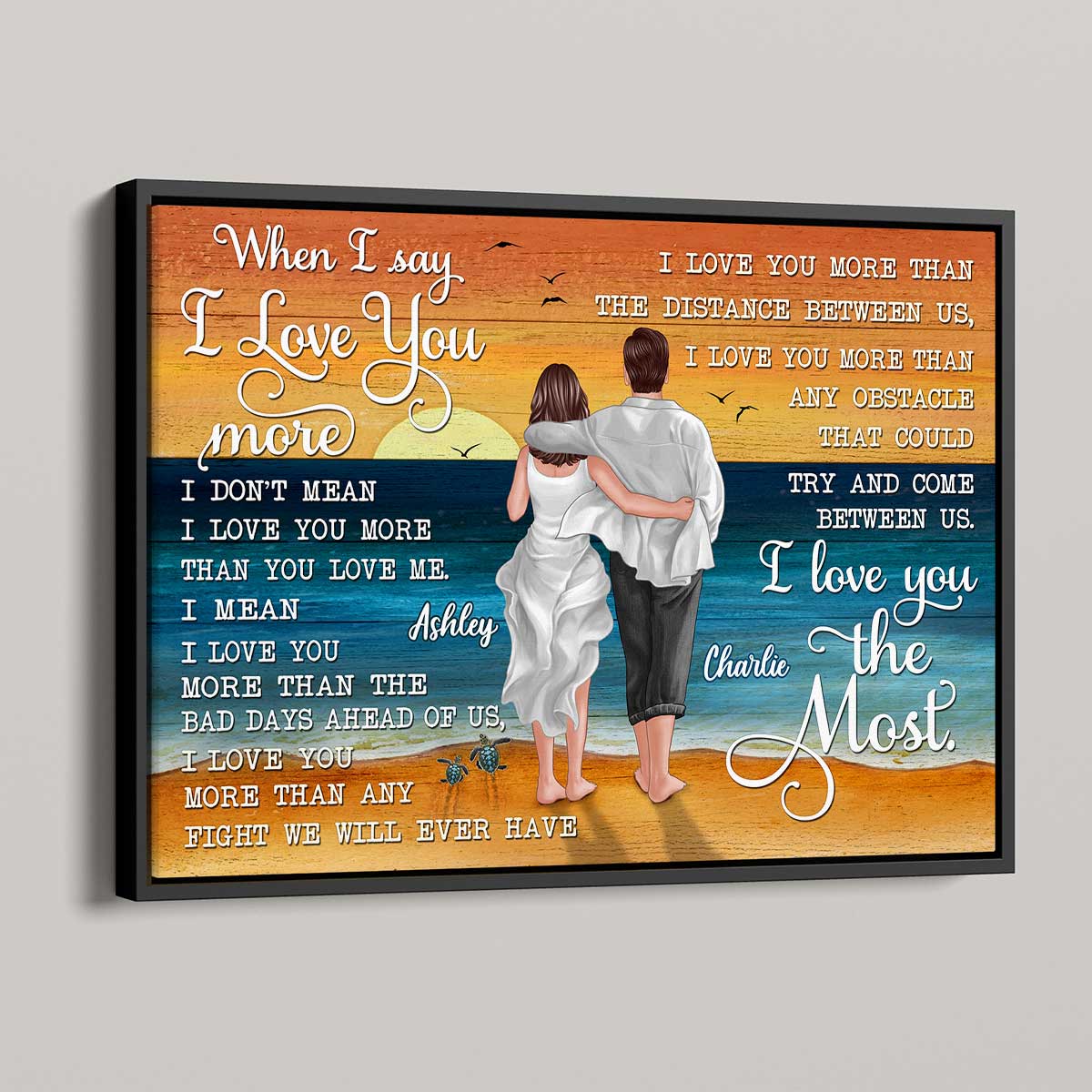 When I Say I Love You More Beach Summer Personalized Horizontal Poster