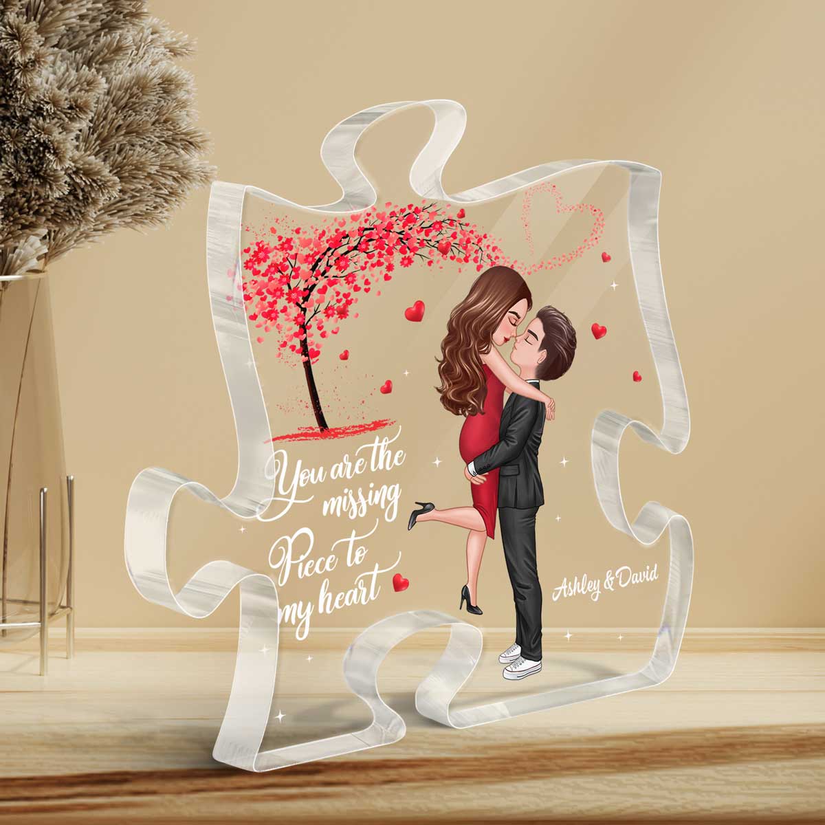 My Missing Piece Couple Personalized Acrylic Puzzle Plaque