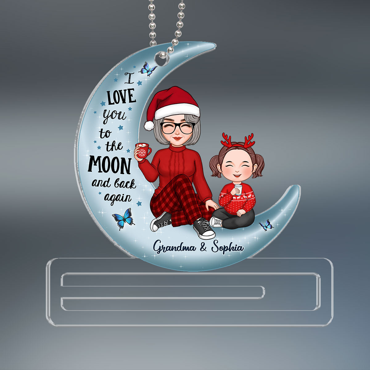Love You To The Moon And Back Christmas Personalized Money Holder Ornament