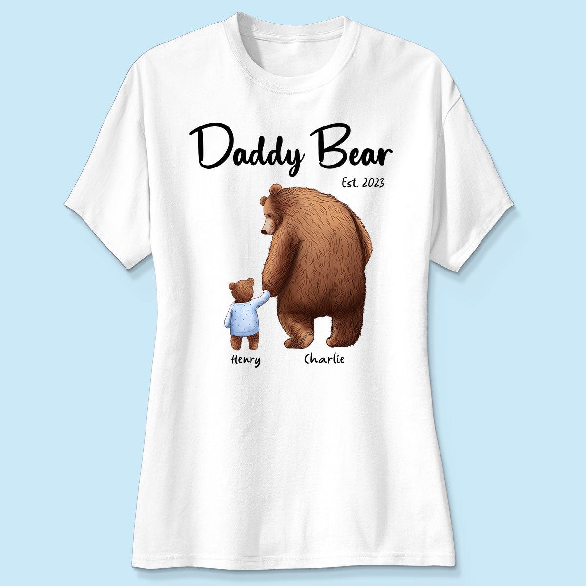 Daddy Bear Est. Papa Bear Father‘s Day Gift For Husband Dad Grandpa Personalized Shirt