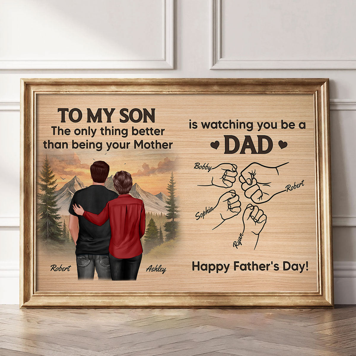 From Mom Dad To Son Watching You Be A Dad Personalized Poster, Gift For Son