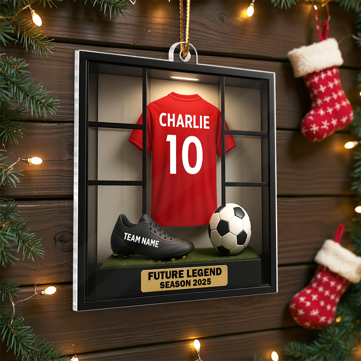 Soccer Legacy Wall - Personalized Acrylic Ornament - Christmas Gift for Sons, Grandsons, Boyfriends